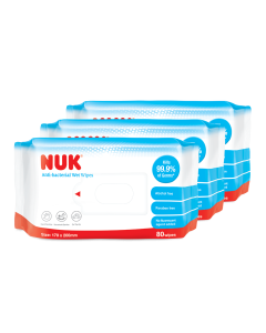 NUK Anti-bacterial Wet Wipes 80pcs x 3